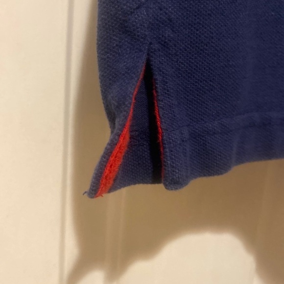 Atlanta Braves Majestic Polo Navy Blue/Red Shirt Men’s Size Medium - Picture 4 of 6